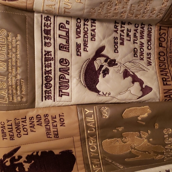 Tupac logo Leather Jacket - Picture 3 of 3